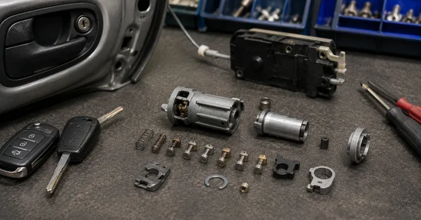 technician testing a car key fob during Car Lock Repair CityPlace, Toronto