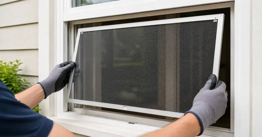 technician repairing a window sash and balance system in Maple Leaf, Toronto